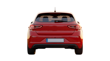 Red hatchback car rear view red car automobile