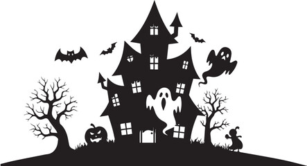 Spooky haunted house with a creepy atmosphere