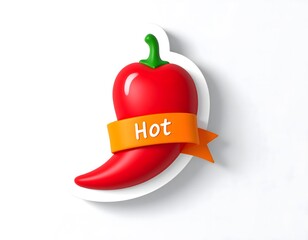 "Chili" Red Pepper 3D Volumetric Sticker Badge