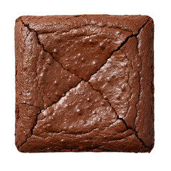 Isolated Photo Chocolate Brownie with Cracks