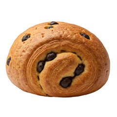 Isolated Photo Chocolate Chip Pastry Golden Brown Flaky Dough