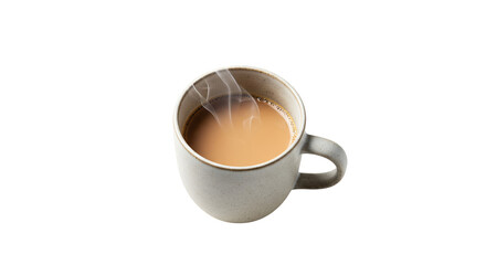 Isolated Photo Coffee Mug With Handle Creamy Beverage Black Background