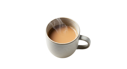 Isolated Photo Coffee Mug With Handle Creamy Beverage Black Background