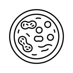 Minimalist line art illustration of a petri dish with microbes vector scalable eps icon vector