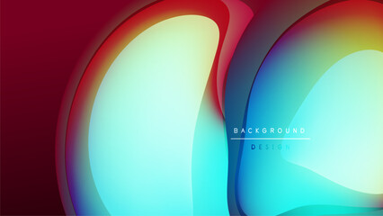 Abstract colorful layers create dynamic visual effect. Smooth gradients blend red, blue, yellow hues. Modern design element.