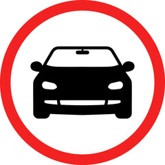 Prohibitory signs for specific vehicles, Vehicle prohibition signs vector. Car icon