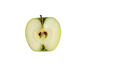 Isolated Photo Half Green Apple With Seeds
