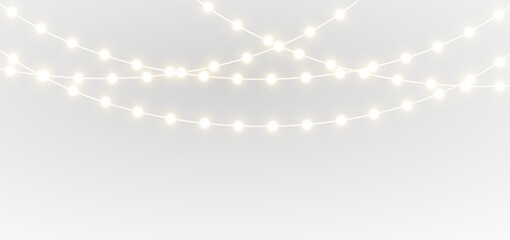 Yellow fairy light garland for Christmas party