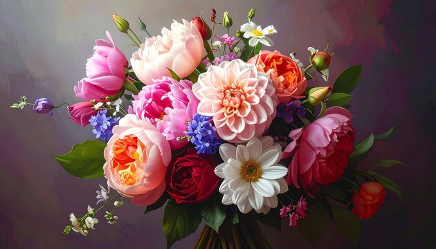 Vibrant floral bouquet close-up