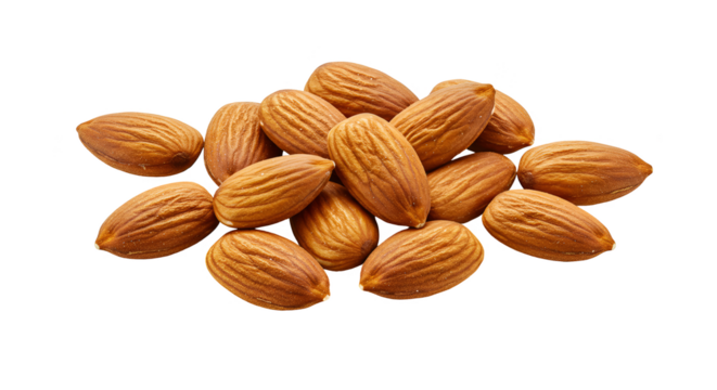 Isolated Photo Heap of Almonds with Golden Brown Shell