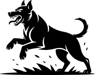 Angry dog silhouette vector illustration