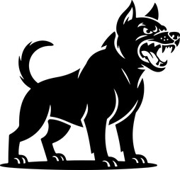 Obraz premium Angry dog silhouette vector illustration