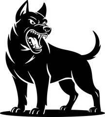 Obraz premium Angry dog silhouette vector illustration