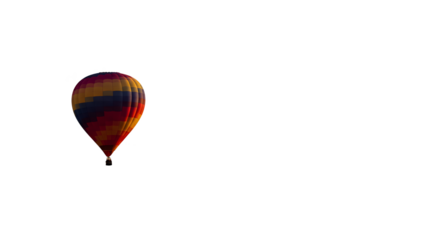Isolated Photo Hot Air Balloon Colorful Flying Black Background