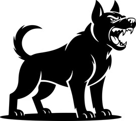 Angry dog silhouette vector illustration