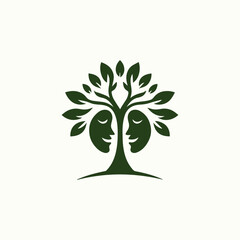 Fototapeta premium Two Face Tree Logo