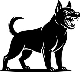 Angry dog silhouette vector illustration