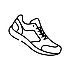 Minimalist line art illustration of a modern running shoe vector graphic eps icon vector