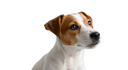 Isolated Photo Jack Russell Terrier Dog Headshot Black Background