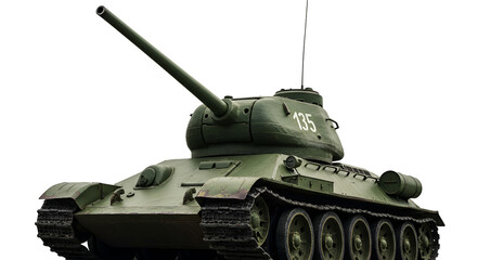 Isolated Photo Military Tank Green Camouflage Detailed Tracks