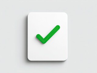 Checklist Vector Icon with Green Check Mark, Minimal UI UX Design Element on Transparent Background