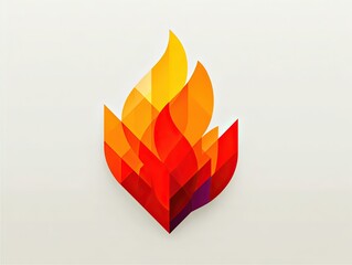 Minimalist Flame Logo Vector, Orange and Red Color Palette, Flat Design for Branding and Business