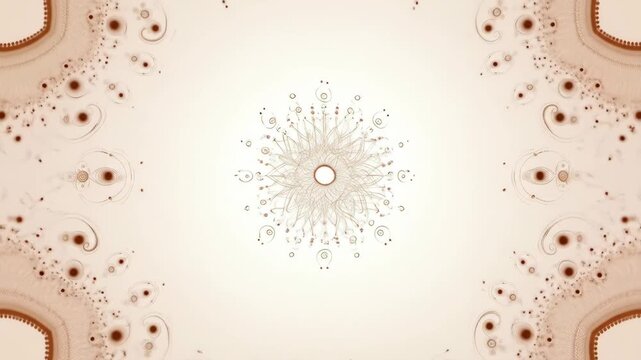 Intricate mandala patterns radiate outwards with delicate geometric designs.