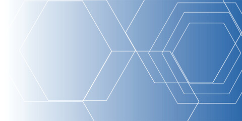 Latest 2025 blue gradient background banner design with abstract white hexagon pattern