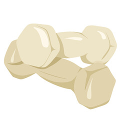 A realistic raster illustration of dumbbells in soft beige tones. The simple yet stylish design highlights balance, fitness, and modern wellness aesthetics. Perfect for gym branding, workout planners,