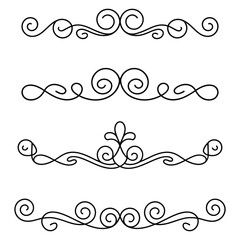 filigree Elegant decorative flourishes, and ornate borders ornamental dividers, with scrollwork for design elements, Fancy Line curve lettering header separator scroll

