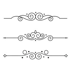 filigree Elegant decorative flourishes, and ornate borders ornamental dividers, with scrollwork for design elements, Fancy Line curve lettering header separator scroll

