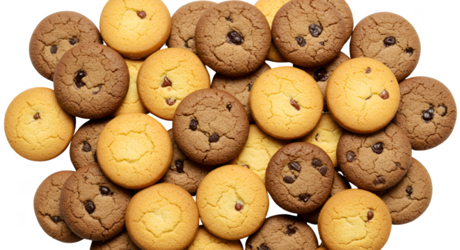 Isolated Photo Of Assorted Cookies On Transparent Background