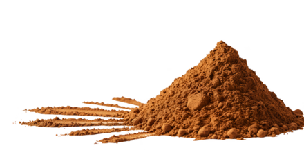 Isolated Photo of Brown Powder Pile Dust Isolated