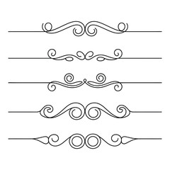 filigree Elegant decorative flourishes, and ornate borders ornamental dividers, with scrollwork for design elements, Fancy Line curve lettering header separator scroll

