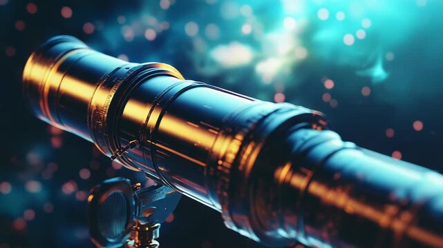 Telescope exploring deep space discovering distant galaxies