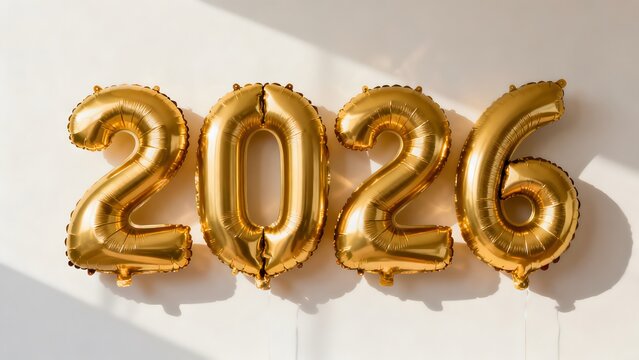 Golden number balloons 2026