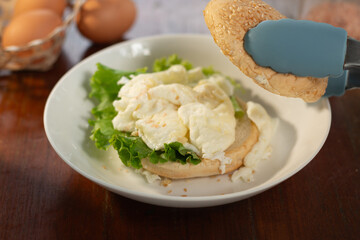 Enjoy our Egg White Burger. A light, delicious meal packed with high-quality protein. It's low in calories and fat, making it the perfect choice for a healthy and satisfying boost anytime.