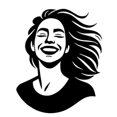 Happy Woman Silhouette Vector 