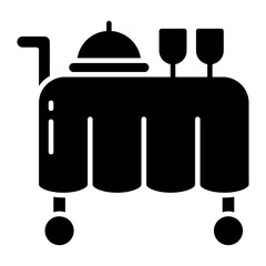Modern design icon of serving trolley 