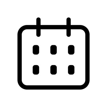 Calendar line icon on a transparent background