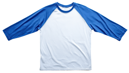 Blank, royal blue baseball style 3/4 sleeve t-shirt