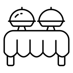 A trendy design icon of serving food