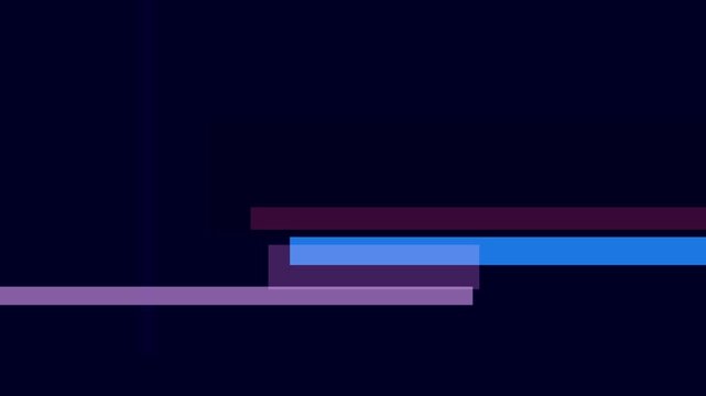 Abstract geometric composition with horizontal purple and maroon bars on a dark blue background