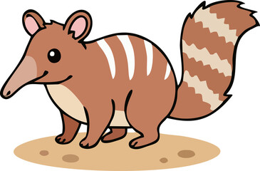 Cute Numbat - Endemic Wildlife of Australia | Flat Vector Illustration