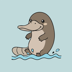 Cute Platipus - Endemic Wildlife of Australia | Flat Vector Illustration