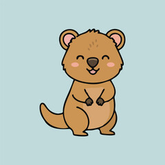 Cute Quokka - Endemic Wildlife of Australia | Flat Vector Illustration