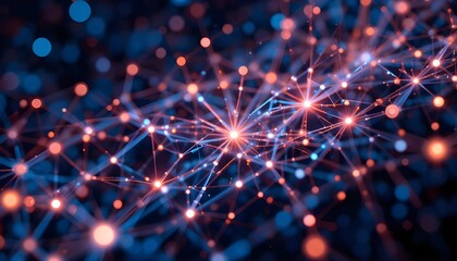 Network Connection Dots and Lines Technology Background Representing Plexus Structure and Big Data Visualization