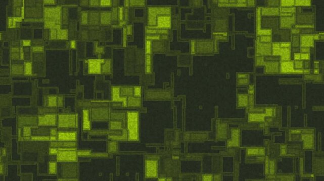 Lime green digital pattern with intricate geometric shapes and a subtle grainy texture. This dynamic gradient background features interlocking squares and rectangles