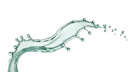 Dynamic Clear Water Horizontal Splash - Refreshing Liquid Movement, Purity, Hydration, Abstract Fluidity