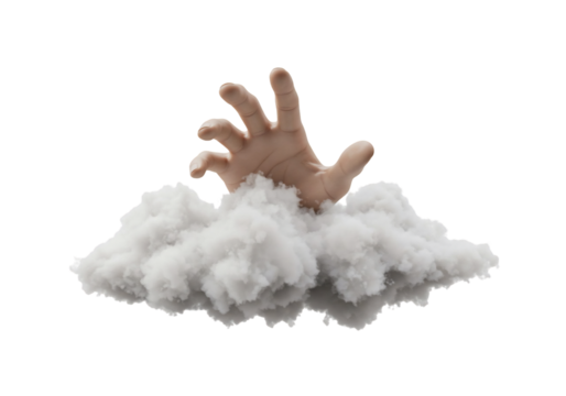 Surreal Hand Reaching From Cloud